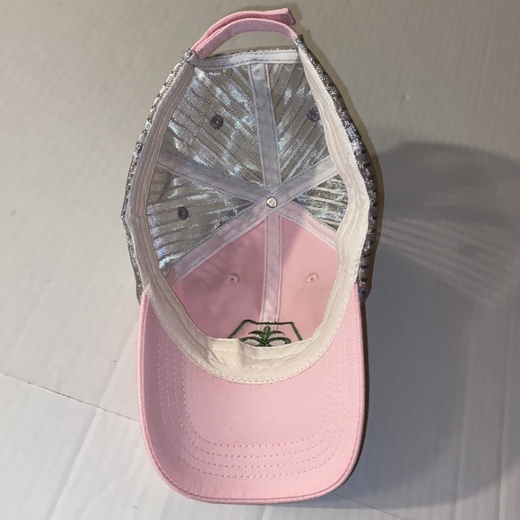 DuPont Pioneer Seeds Velcro Back Pink And Silver Trucker Cap Hat - Picture 5 of 6